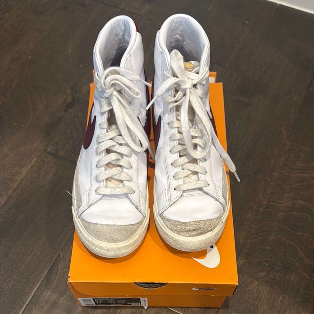 Men's Nike White and Red High-Top Blazers